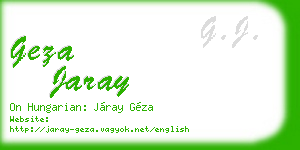 geza jaray business card