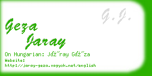 geza jaray business card